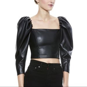 🆕 Alice + Olivia Francesca Vegan Leather Top